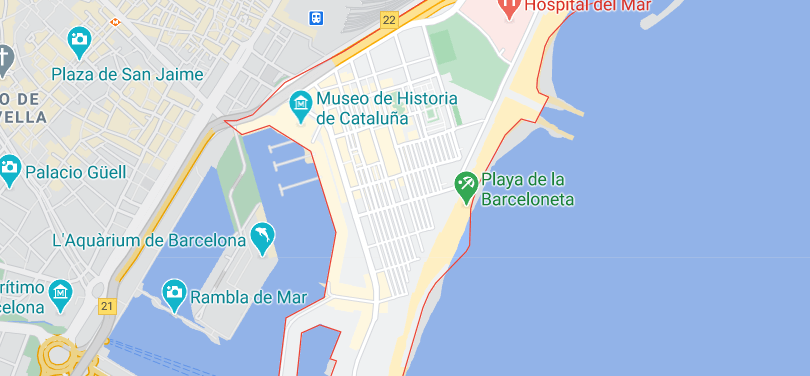 Mapa de la Barceloneta
